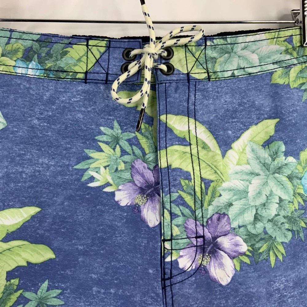 Tommy Bahama Relax Mens XL Blue Tropical Floral Hibiscus Mesh Lined Board Shorts